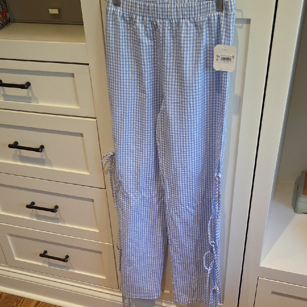 NWT Altar'd State Gingham Side Tie Pants Size XXS
